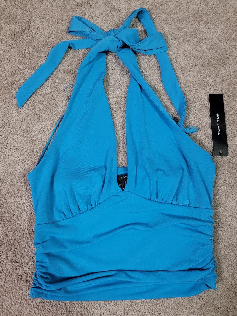 Blue Halter Tankini Top Juniors New Sz Med
